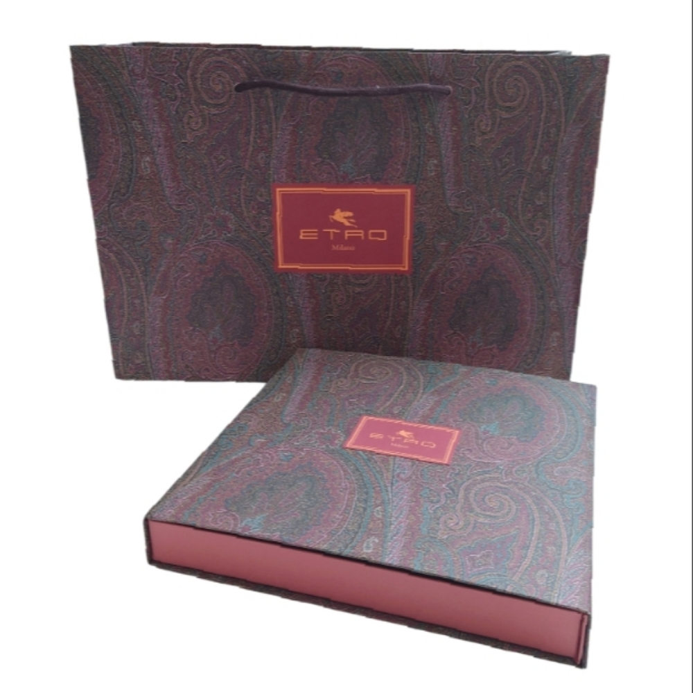 ETRO paisley paper scarf square box shopping gift bag bundle - Picture 2 of 11